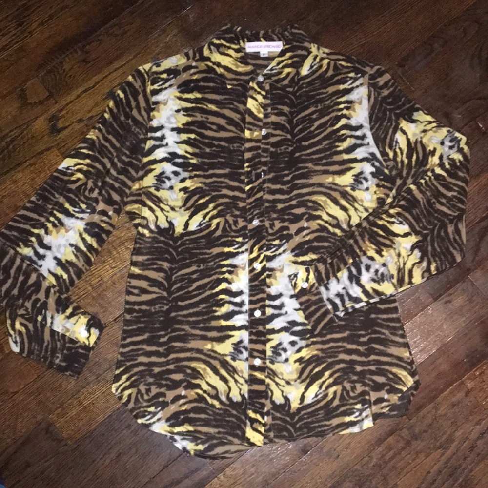 100% silk Amanda Uprichard button-down blouse
